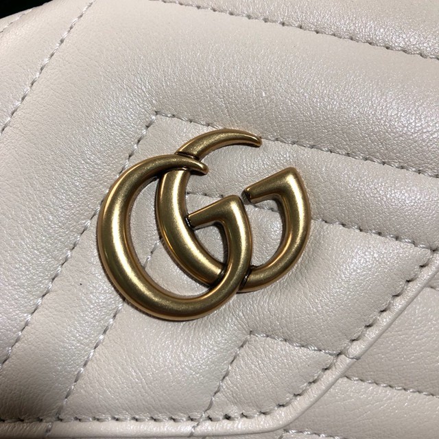 Gucci腰包 524597 古馳Gucci marmont 三合一多功能組合腰包 古奇白色皮革女腰包  gqy2516